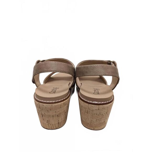 NEW CORKYS FOOTWEAR women\'s 5 o\'clock wedges in tan